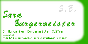 sara burgermeister business card